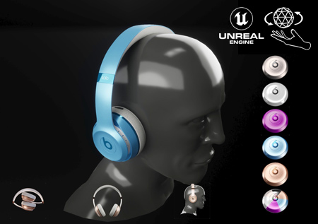 Unreal 3D-Produkt-Konfigurator Kopfhoerer